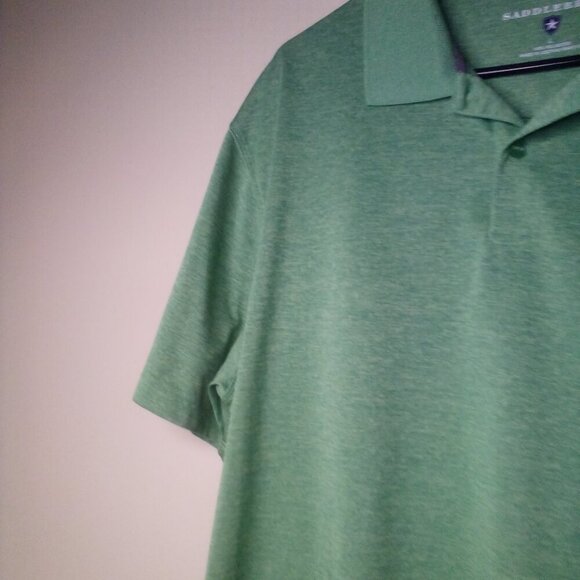 Saddlebred Polo Shirt Men L Short Sleeve Golf Green - Picture 4 of 12